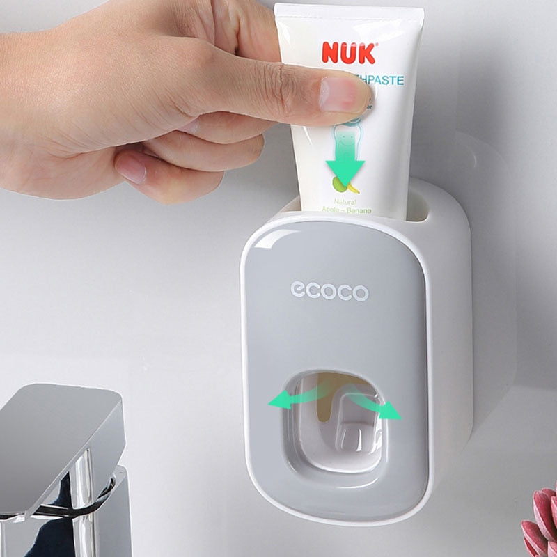 Bathroom Accessories Set Automatic Toothpaste Dispenser Toothpaste Squeezer Wall Mount Holder Toothbrush Squeezer Holder Rack