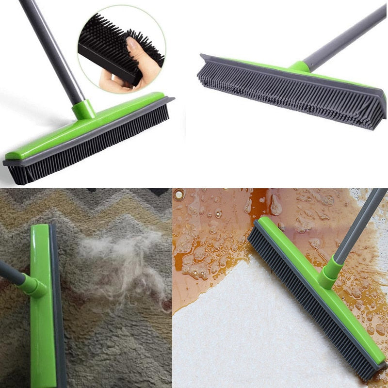 Multifunctional telescopic broom magic rubber besom cleaner pet hair removal brush home floor dust mop & carpet sweeper