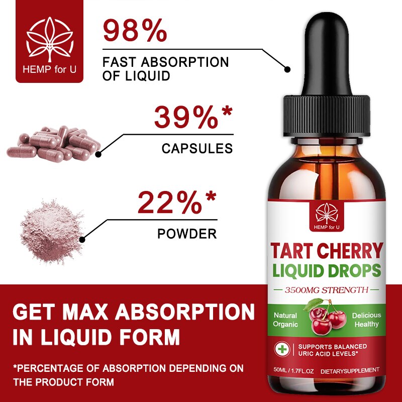 HFU Tart Cherry Drops Sleep Aid Strengthen The Immune System Detox Prevent Kidney Disease Relieve Joint Pain Supplements