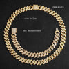 Hip Hop Men Chain 15MM Prong Cuban Chain 2 Row Iced Out Men's Necklace Rhinestone Zircon Paved Necklaces For Men