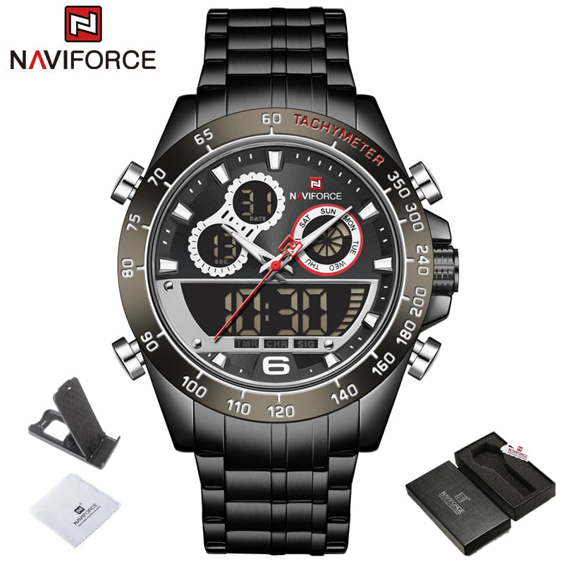 NAVIFORCE Top Brand Luxury Mens Quartz Gold Watches Men Sport Waterproof Man Wristwatch Chronograph Male Clock Relogio Masculino