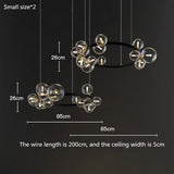 Modern Chandelier Clear Glass Bubbles Pendant lamp Metal Ceiling Light Fixture for Living Room Bedroom Kitchen LED lightings