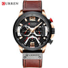 Wristwatch Mens CURREN Top Brand Luxury Sports Watch Men Fashion Leather Chronograph Watches with Date for Men Male Clock