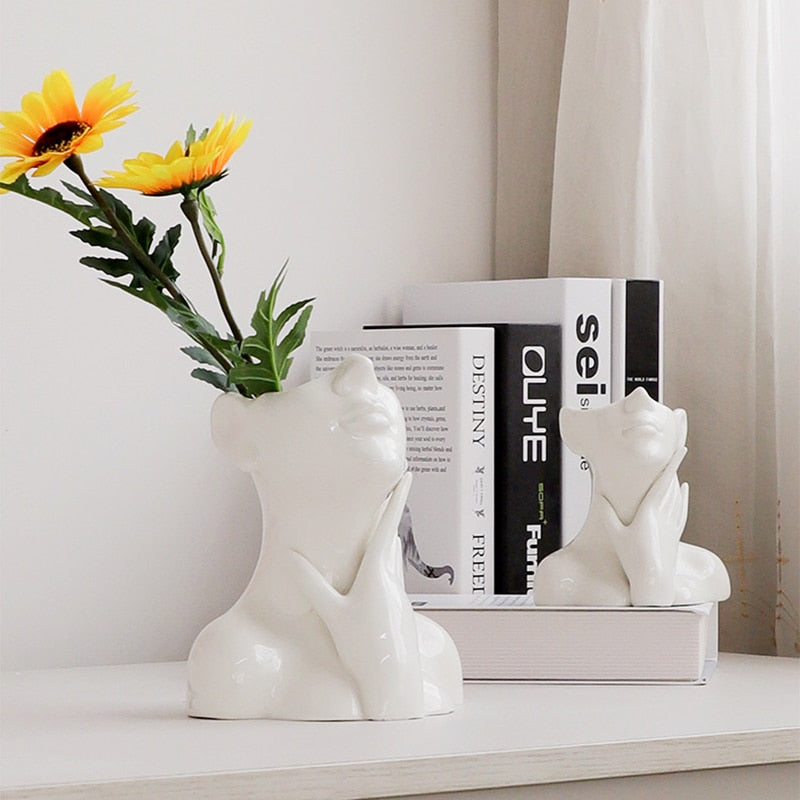 Human Body Vase Female Nude Sculpture Art Ceramics Vases Nordic Style Home Decoration Crafts Ornaments Gift Storage Accessories