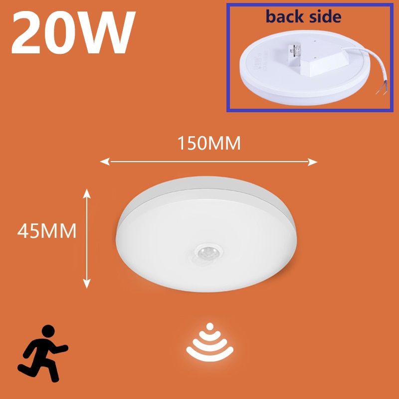 LED Lamp with Motion Sensor Ceiling Lights PIR Night Light Sensor Wall Lamps 110V 220V 18W 15/20/30/40W for Home Stairs Hallway