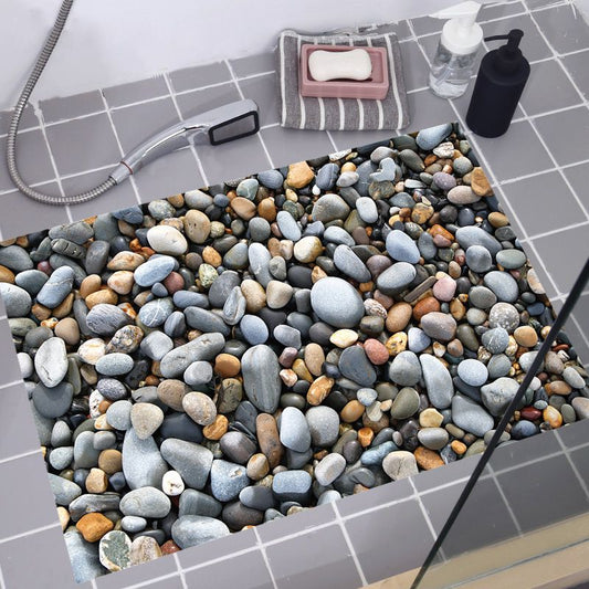 Simulation Cobblestone Floor Stickers Waterproof Wall Stickers for Bathroom Living Room Home Decoration Wall Decals