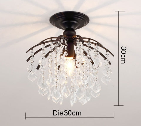 Merican Small Crystal Chandelier Lighting For Bedroom Study Room Ceiling Chandeliers Gold Black Lustre Cristal Light Fixtures