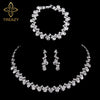 TREAZY Silver Color Rhinestone Crystal Bridal Jewelry Sets for Women Necklace Earrings Bracelet Set Wedding Jewelry Accessories