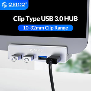 ORICO Clip-type USB 3.0 HUB Aluminum External Multi 4 Ports USB Splitter Adapter for Desktop Laptop Computer Accessories(MH4PU)