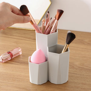 3 Lattices Cosmetic Make-up Brush Storage Box Make Up Tools Pen Holder Rack Table Organizer Cosmetic Holder