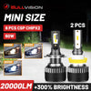 BULLVISION H11 H4 H7 Led 12V Hb3 Hb4 Headlights Lamps 20000Lm H1 H8 H9 9005 9006 Led Car Light Bulbs Turbo Csp 6500K 4300K 8000K