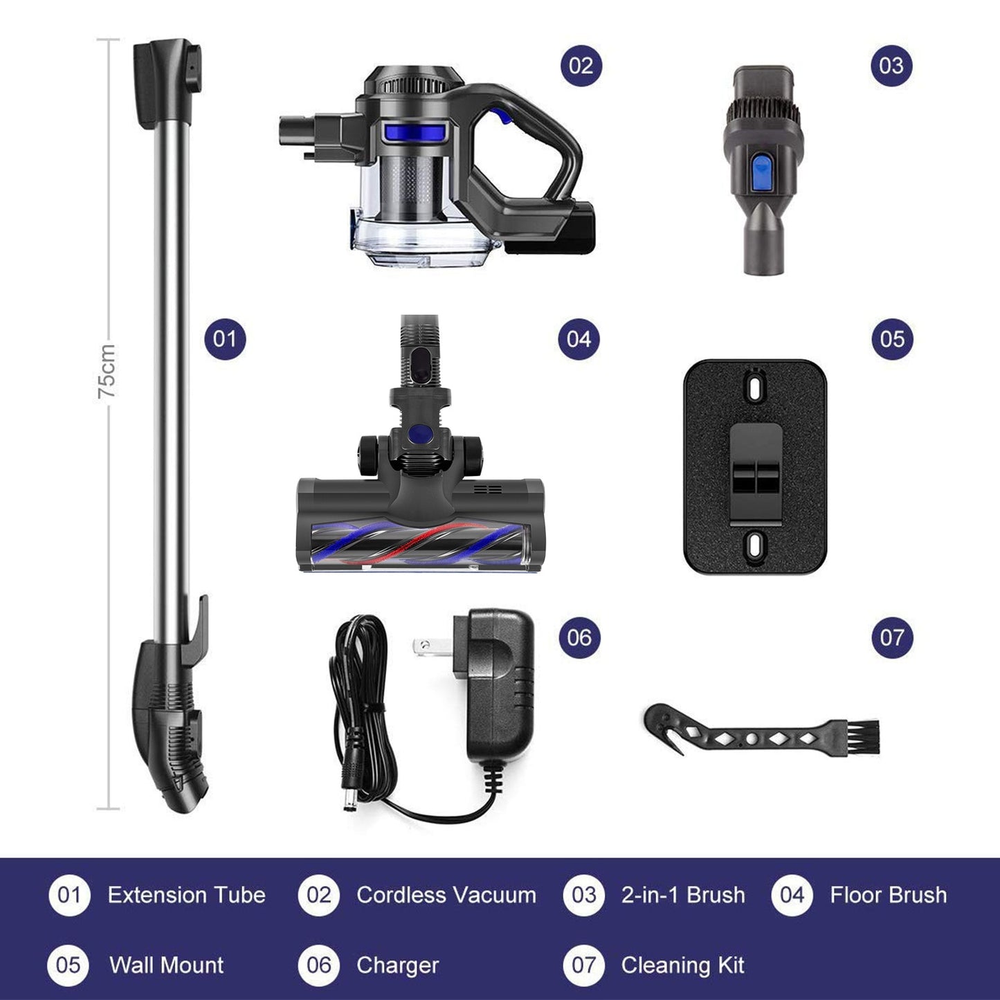 MOOSOO X6 Cordless Stick Vacuum Cleaner 12KPa Suction 120W 2200mAh 1.3L 4 in 1 Handheld Cleaner for Hard Floor Carpet Pet Hair