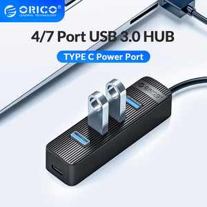 ORICO USB 3.0 HUB Type C Power Supply HUB 4 Port USB Adapter For PC Laptop Computer Accessories ABS USB Splitter USB3.0