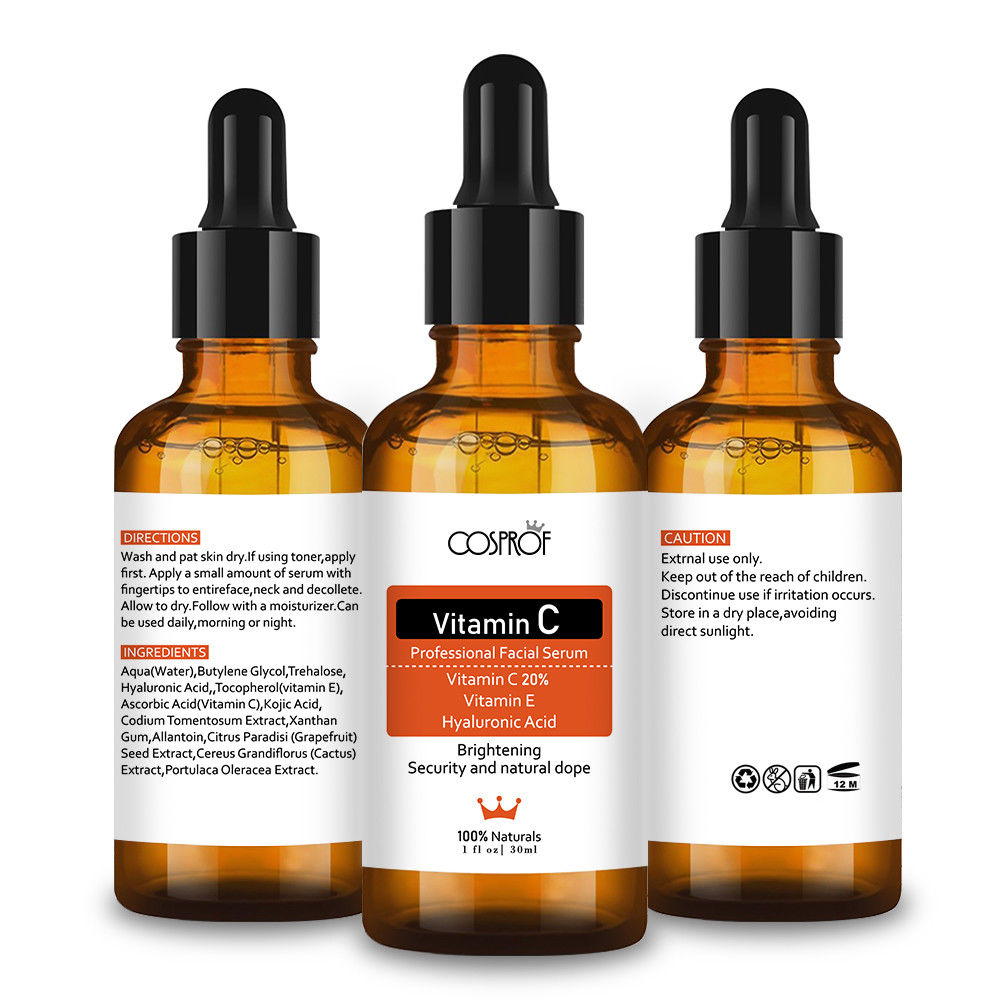 Cosprof Vitamin C Serum Moisturizer Facial Skin Care Set Anti Wrinkle Anti Aging Collagen Essences Liquid