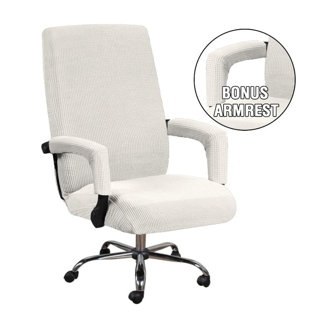 3pcs universal chair cover with 2 armrests office computer chair cover 100% polyester fiber elastic washable removable