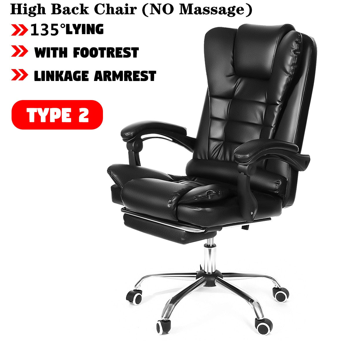 Computer Office Chair Gaming Adjustable Desk Chair Home Leather Executive Swivel Gamer Chair Lifting Rotatable Armchair Footrest