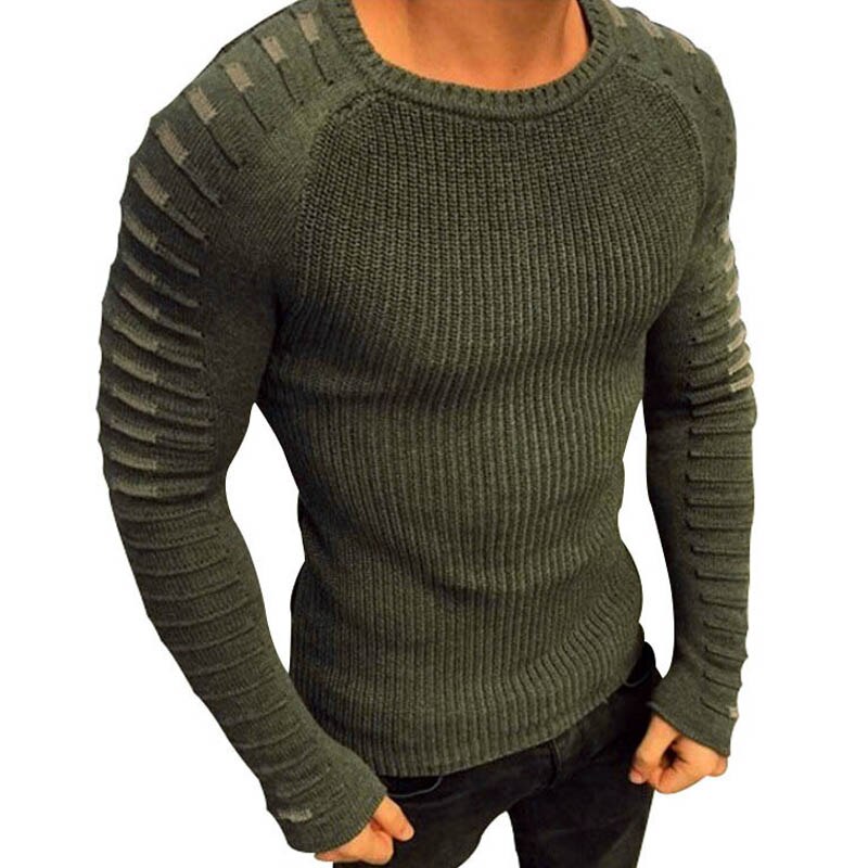 Autumn Winter Sweater Men 2021 New Arrival Casual Pullover Men Long Sleeve O-Neck Patchwork Knitted Men Sweaters Streetwear