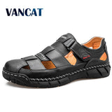 2020 Classic Mens Sandals Summer Genuine Leather Sandals Men Outdoor Casual Lightweight Sandal Fashion Men Slipper Size 38-48