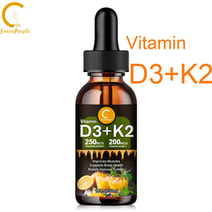 Greenpeople Vitamin K2 Mk7 Drops Osteoporosis Supplement  Diuretic Liver Detoxification Supports Immune Health Vitamin D3 Drops