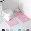 2ps-set Shaggy Chenille Bathroom Mat Set Absorbent And Machine Washable Fit Toilet Bathtub Living Room Door Bathroom Foot Floor