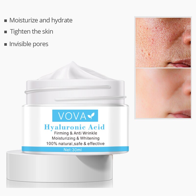 VOVA Hyalurionic Pore Shrinking Cream Hyaluronic Acid Pores Treatment Relieve Dryness Oil-Control Firming Moisturizing Whitening