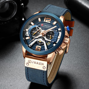 Wristwatch Mens CURREN Top Brand Luxury Sports Watch Men Fashion Leather Chronograph Watches with Date for Men Male Clock