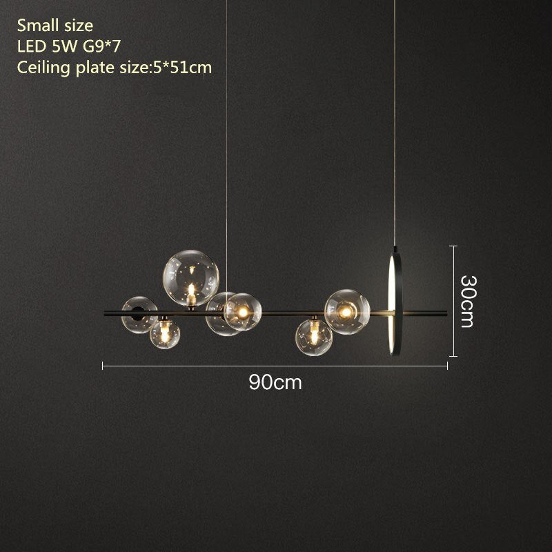 Modern Chandelier Clear Glass Bubbles Pendant lamp Metal Ceiling Light Fixture for Living Room Bedroom Kitchen LED lightings