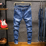 2020 new skinny jeans men's slim-fitting high-quality stretch men's jeans pencil pants blue khaki gray men fashion casual jeans
