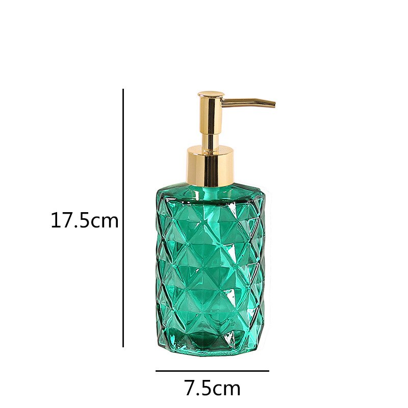 Glass Soap Dispenser Diamond Crystal Shower Gel Makeup Bottle Storage for Bathroom Kitchen