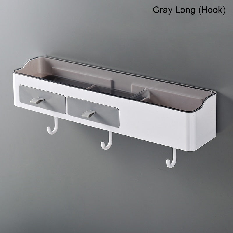 Punch-free Bathroom Organizer Rack Shampoo Cosmetic Storage Rack Bath kitchen Towel Holder Household Items Bathroom Accessories