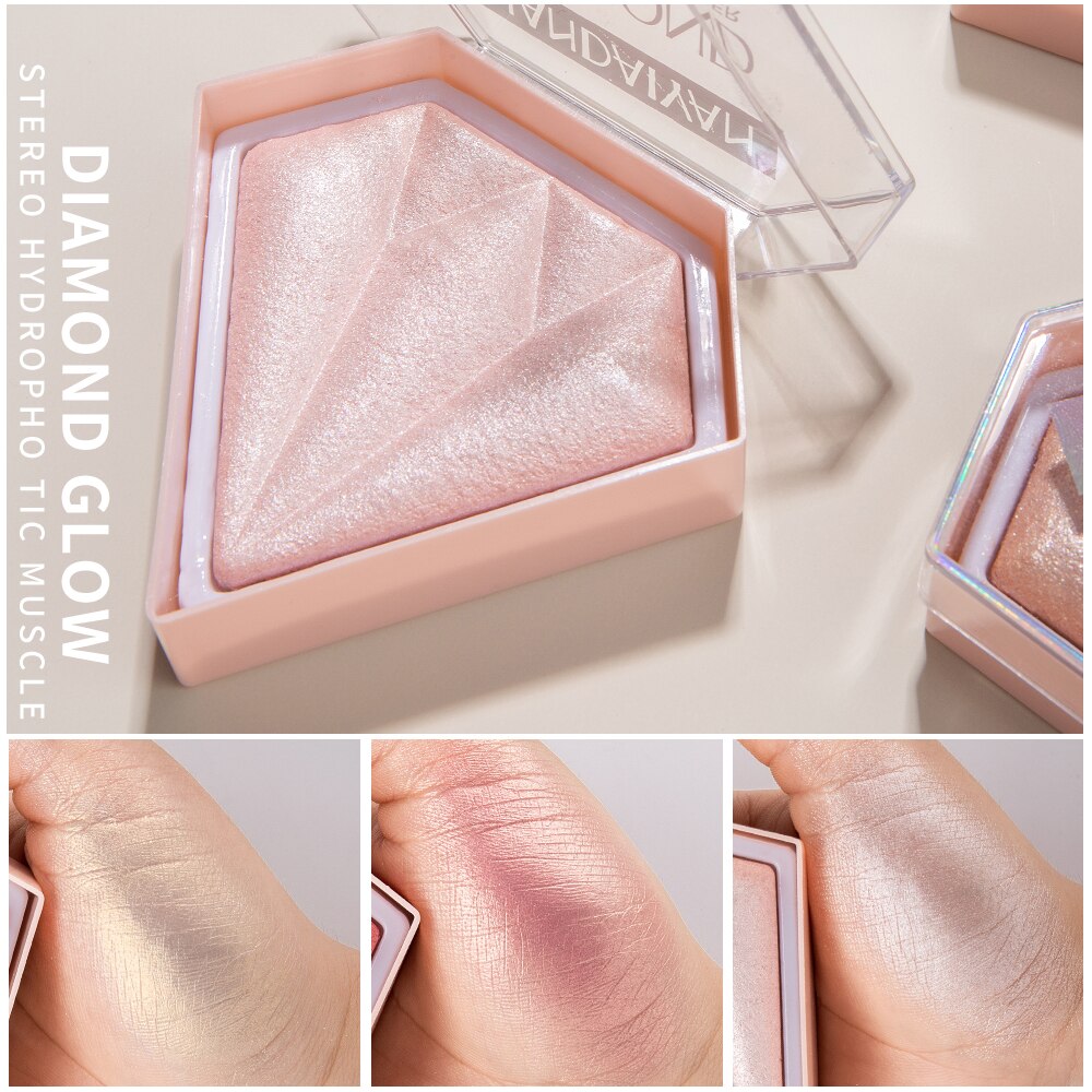 Diamond Highlighter Powder Palette Body Shimmer Bronze Pigment Glitter Face Contour Glow Highlight Makeup Palette handaiyan