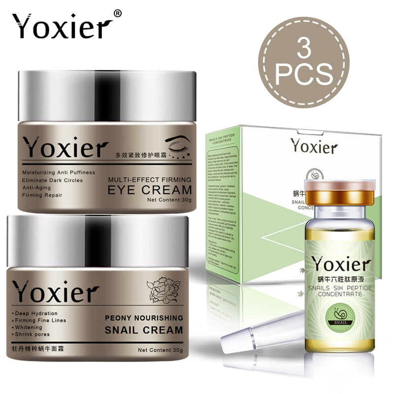 Yoxier Collagen  Eye Cream Face Cream Face Serum Anti-Aging Remove Eye Bag Lifting Firming Fine Lines Facial Skin Care Set