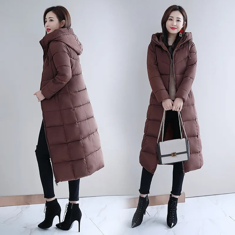 2022 New Winter Jacket Women Parkas Hooded Casual Overcoat Female Jacket Cotton Padded Parka Oversize Outwear Plus Size 6XL