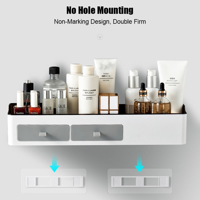 Punch-free Bathroom Organizer Rack Shampoo Cosmetic Storage Rack Bath kitchen Towel Holder Household Items Bathroom Accessories