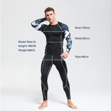 Mens Running Set Compression T-Shirt Pants Sport Long Sleeves T Shirts Fitness Rashguard Men Gym Leggings Clothes Tight Suit