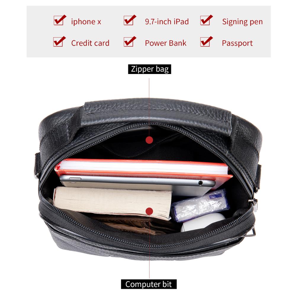 WESTAL Bag Men Leather Men's Shoulder Bag Zip Mens Messanger Crossbody Bags for Men Desinger Bags Small Men's Leather Handbags