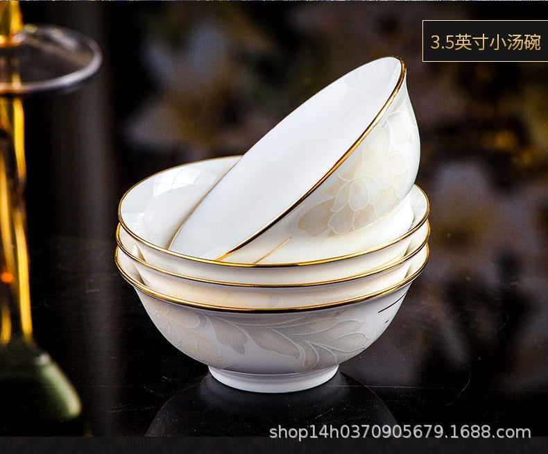 Dinning Table Plate Sets Food Ceramic Luxury Salad Porcelain Plates Dinner Sets Serving Aparelho De Jantar Dinnerware