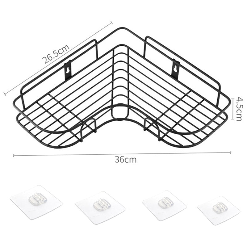 Bathroom Shelf Corner Bathroom Organizer Basket Wall Mounted Shelves ,Shower Shampoo Storage Rack Corner Shelf in the Bath