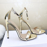 LTARTA 12cm Heels Women's Sandals High-heeled Shoes Gold Silver Wedding Shoes Size 43 high heel sandals Gold Sliver Sandals ZL