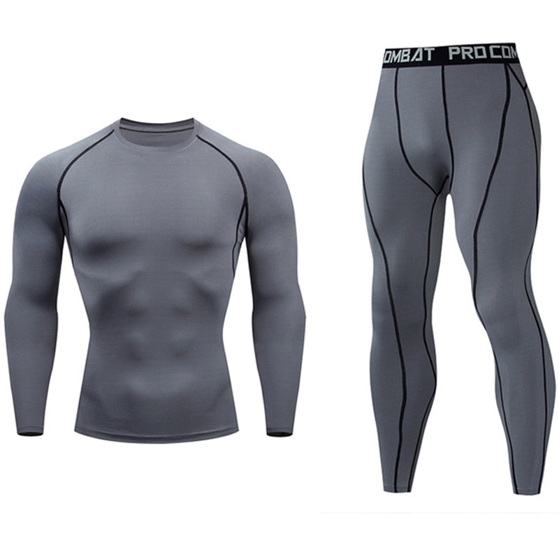 Men's Running Set Gym jogging  thermo underwear xxxxl skins Compression Fitness MMA rashgard male Quick-drying tights track suit