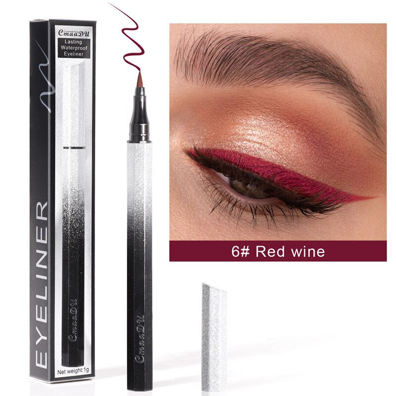 6-color matte quick dry eye liner liquid color durable waterproof non-stick matte eye makeup