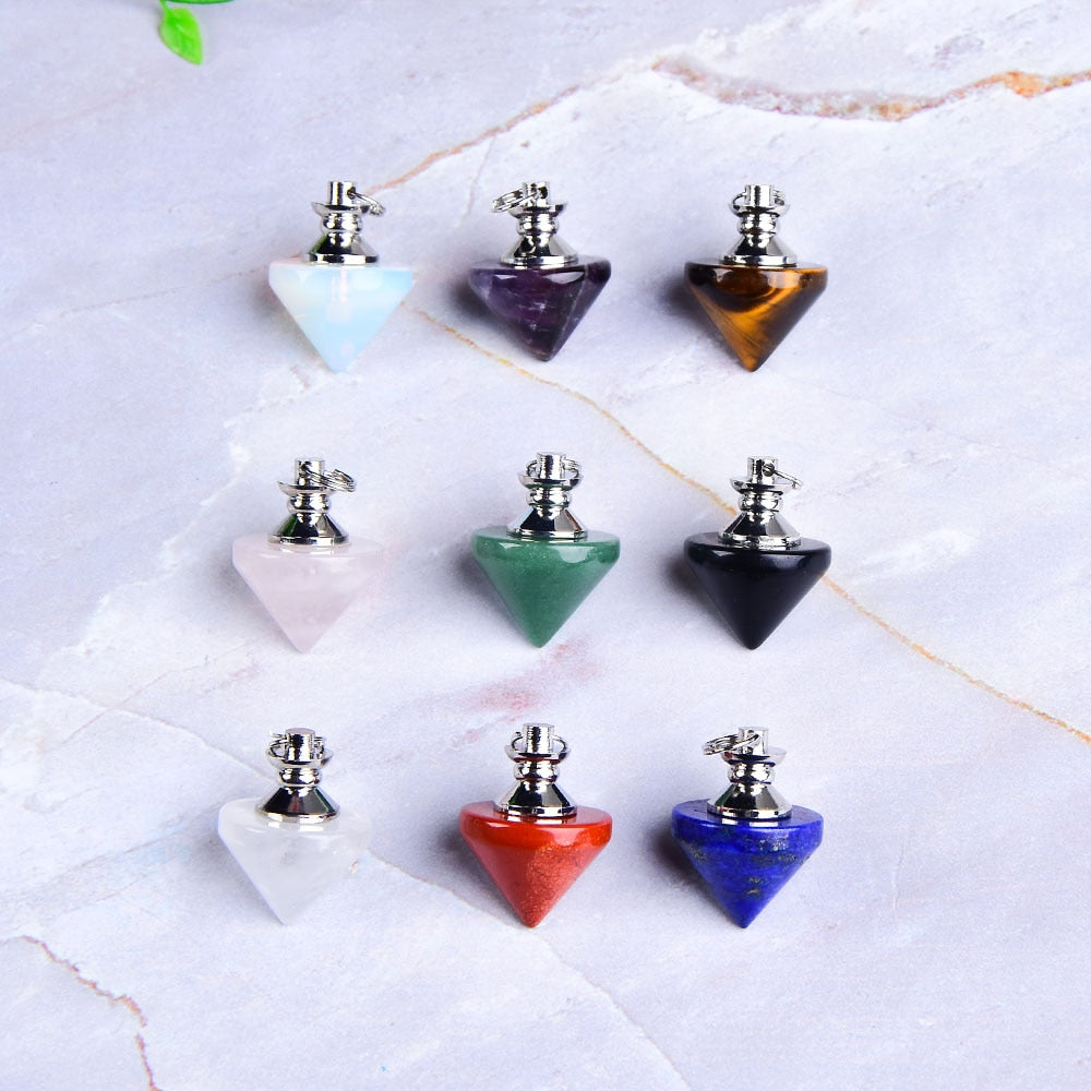 1PC Natural Crystal Pendulum Reiki Healing Stone Amethyst Pendant Simple Mineral Jewelry For Men Women Mineral Jewelry Wicca