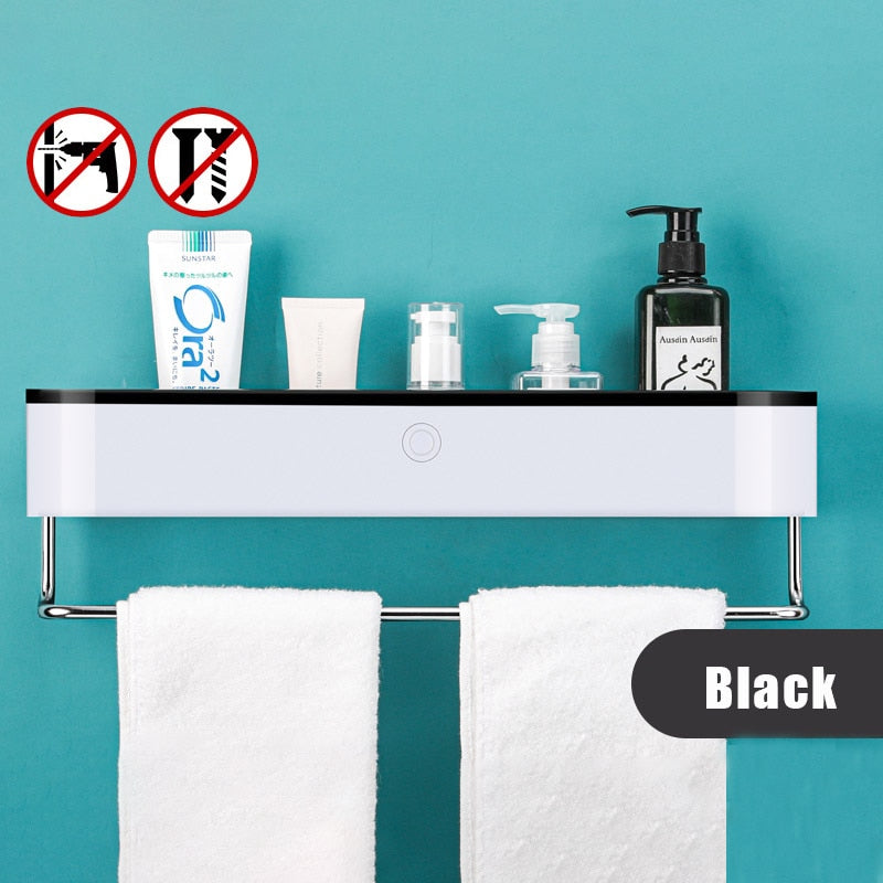 ONEUP Wall Bathroom Shelf Shampoo Cosmetic Shower Shelf Drainage Storage Rack Home WC Bathroom Accessories Towel Storage Rack