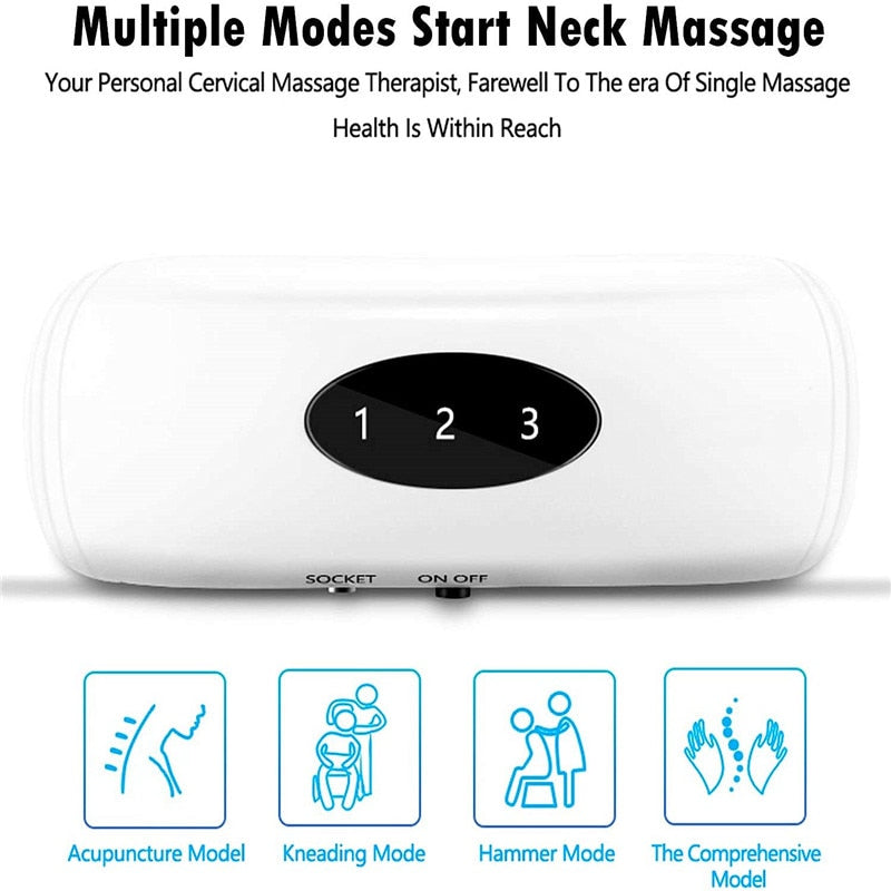 Electric Pulse Neck And Back Massager Far-infrared Heating Analgesic Tool For Health Care And Relaxation