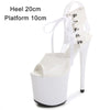 JIALUOWEI  20cm Extreme High Heel Thick Chunky Heels Platform Women Knee-High Long Boots -Exotic,Fetish,Sexy,Shoes