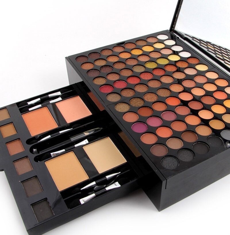 180 Colors Professional Eye Shadow Palette Case Makeup Set with Brush Mirror Shrink EyeShadow Cosmetic Makeup Case