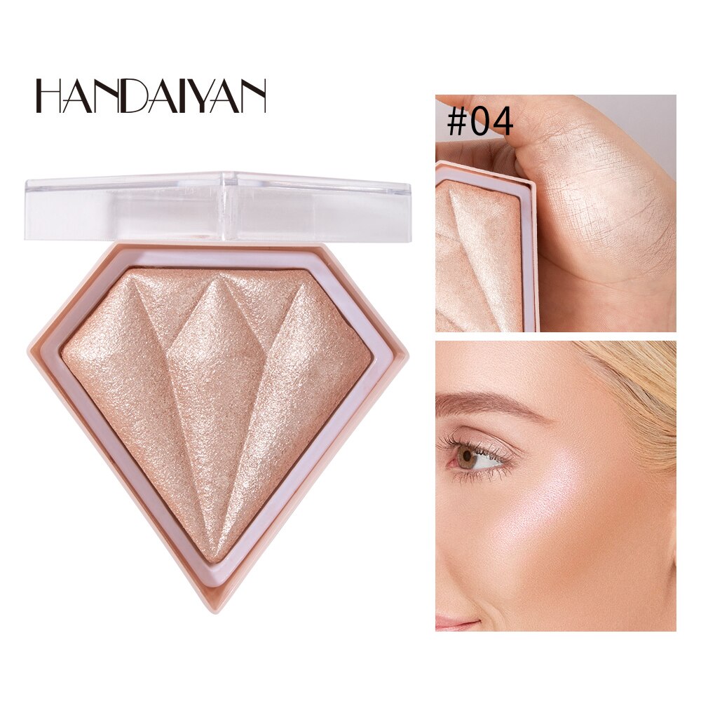 Diamond Highlighter Powder Palette Body Shimmer Bronze Pigment Glitter Face Contour Glow Highlight Makeup Palette handaiyan