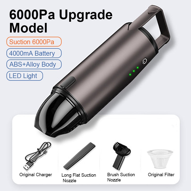 Car Vacuum Cleaner 6000Pa Cordless Handheld Mini Vacuum Cleaner Interior & Home & Computer Cleaning Wireless Auto Vacuum