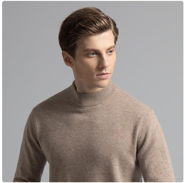 Men 100 Cashmere Sweater 2021 Men's Casual Winter Knit Warm Men Half Turtleneck Pullover Coat Outerwear Mens Sweaters And Pullo