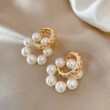 Long Dangle Earrings for Women 2022 Fashion Full Crystal Simulated Pearl Tassel Drop Earring Vintage Gold Brincos Jewelry